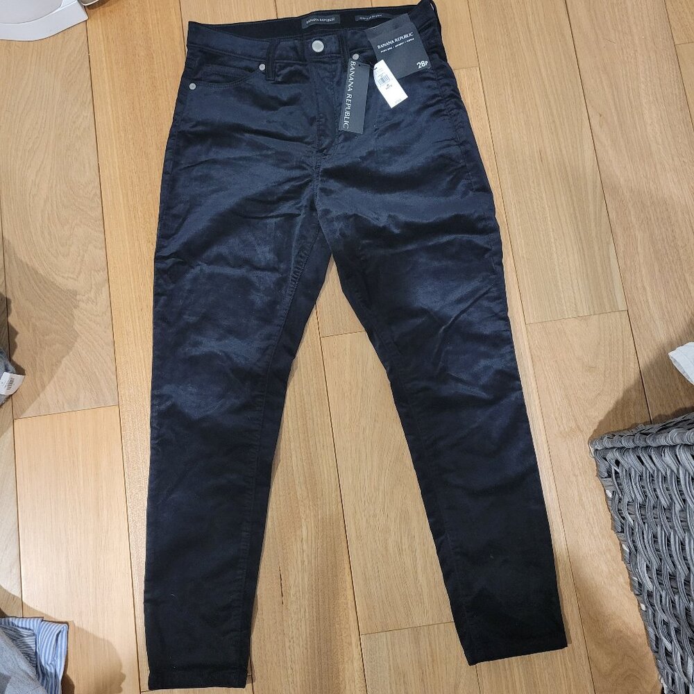 New Banana Republic Black Velvet Jeans 28P
